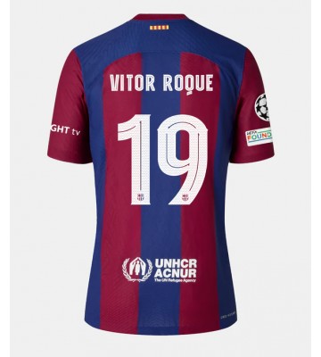 Barcelona Vitor Roque #19 Primera Equipación Mujer 2023-24 Manga Corta